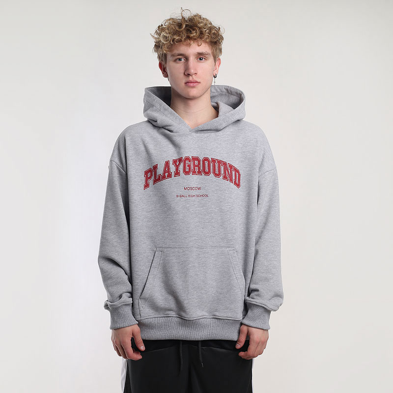 мужская серая толстовка PLAYGROUND B-Ball High School Hoodie PG grey hoodie - цена, описание, фото 1